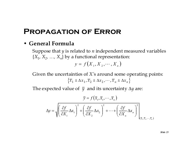 Error propagation - Applied Mathematics - Science Forums