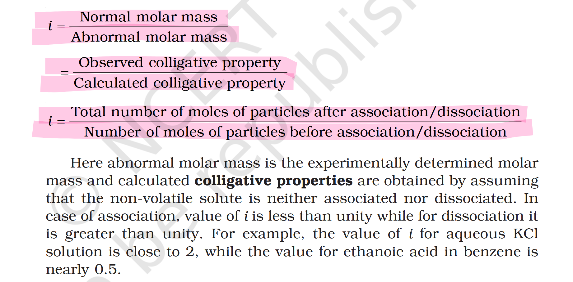 [Chem-Applied-Solutions] van’t Hoff factor i